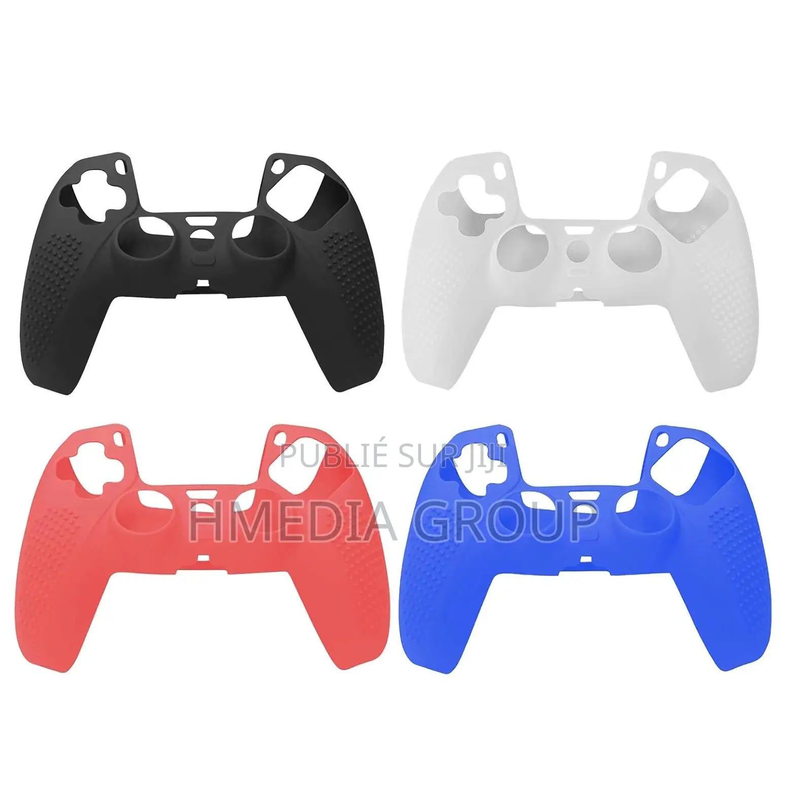 Étui Silicone Antidérapant Ps5 – Noir, Rouge, Blanc, Bleu