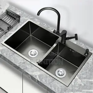 Photo - Bassin De Cuisine 2 Bac Style Américain Avec Robinet