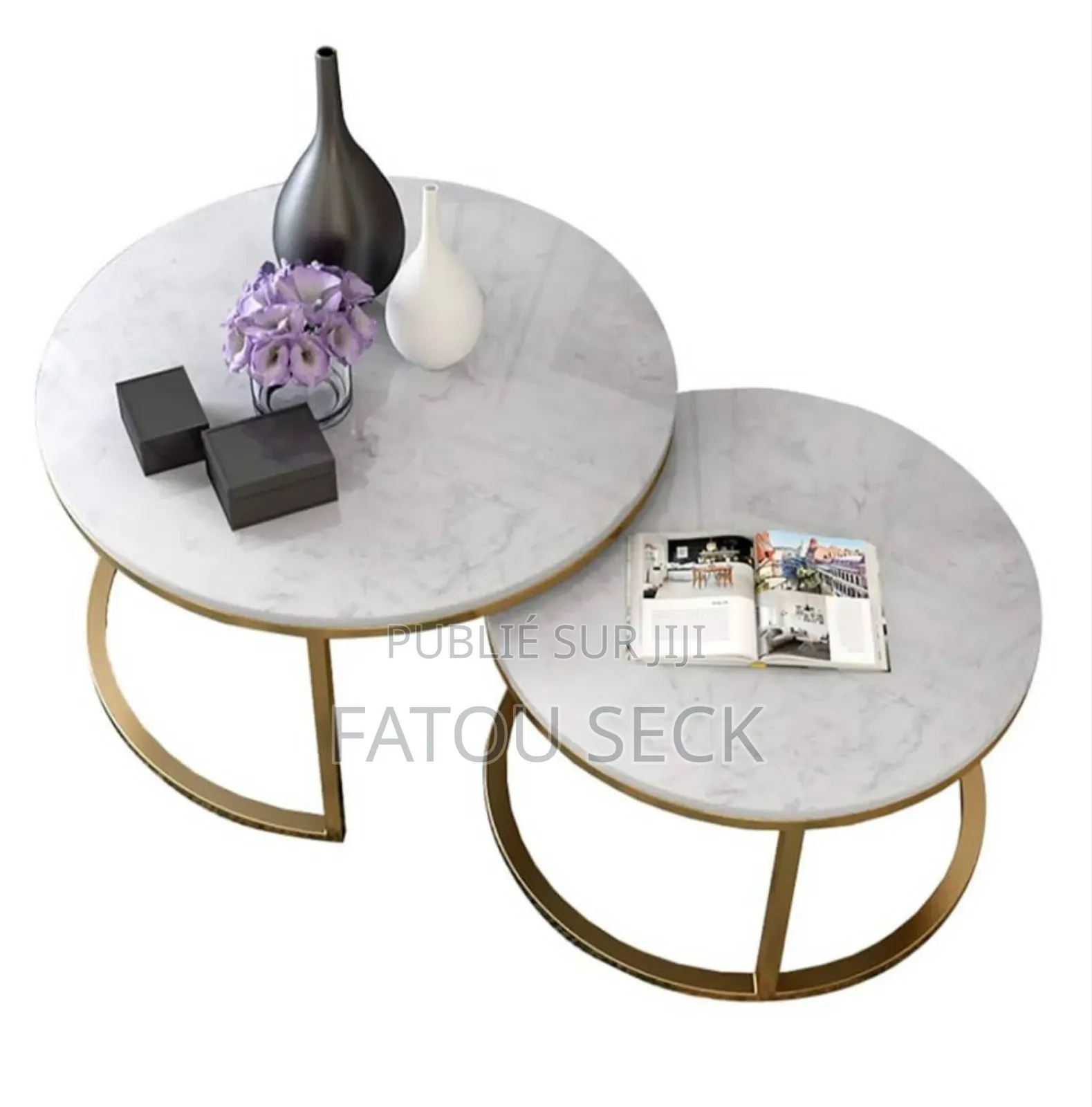 2 PCS Tables Basses Salon