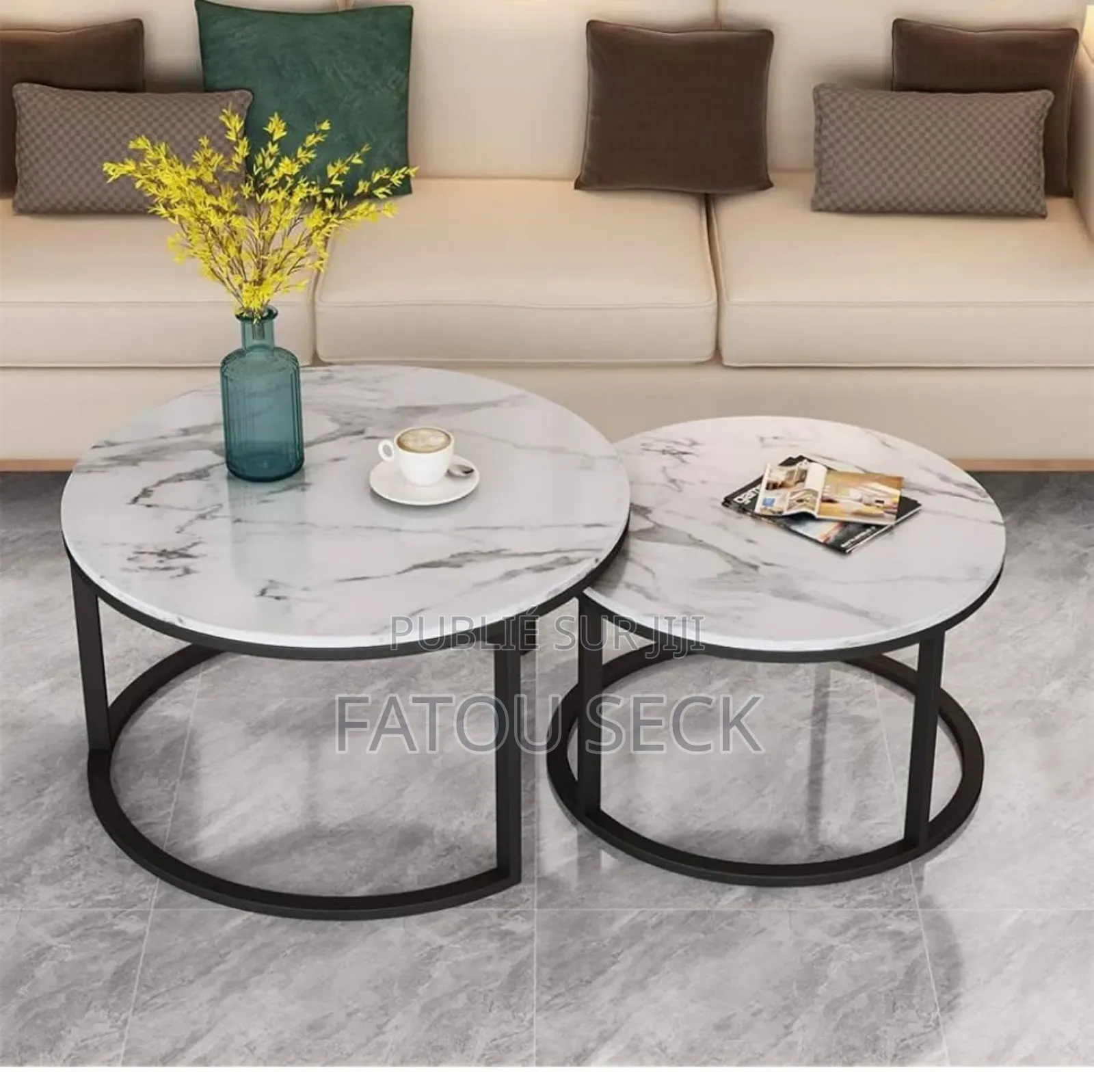 2 PCS Tables Basses Salon