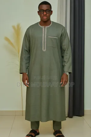 Photo - Abaya Longue Manches Avec Pantalon en Coton