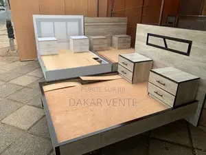 Lit 2 Places en Bois Laminé