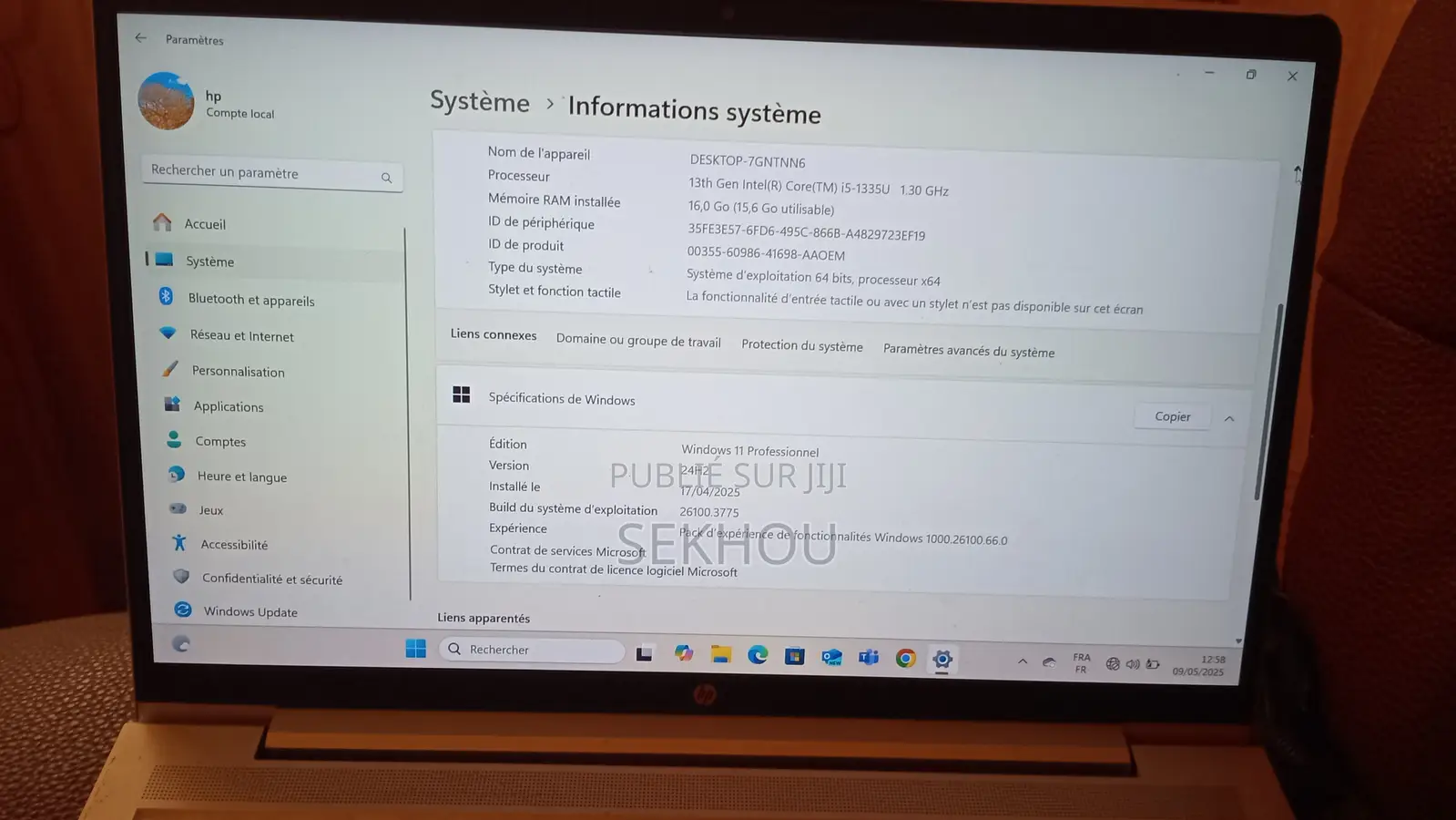 Ordinateur portable HP ProBook 440 G10 16GB Intel Core i5 SSD 500GB