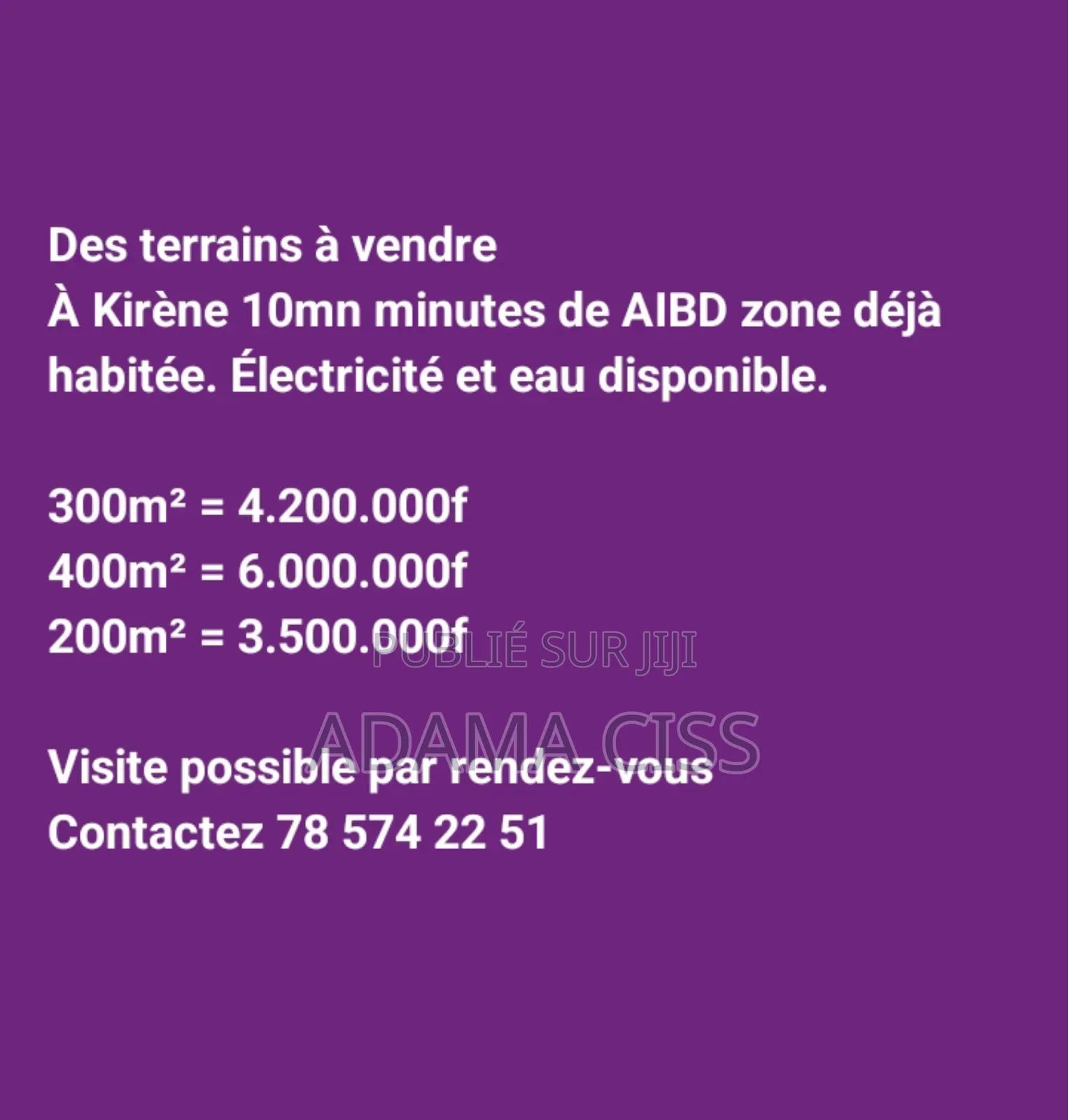 Des Terrains À Vendre À Kirène/Diass