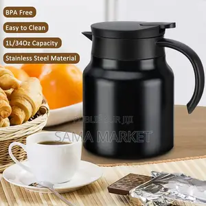 Théière Thermos Portable en Acier Inoxydable.