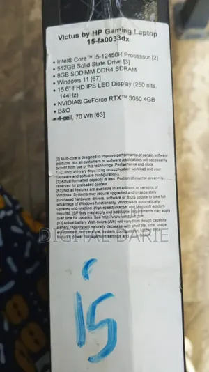 New Ordinateur Portable HP Victus 15 16GB AMD Ryzen 5 SSD 512GB