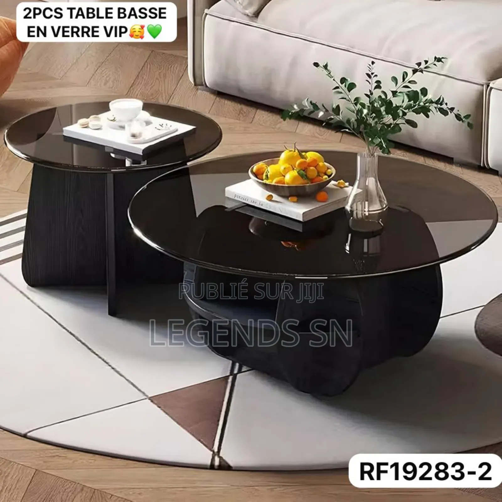 Table Basse en Verre 2 Pièces