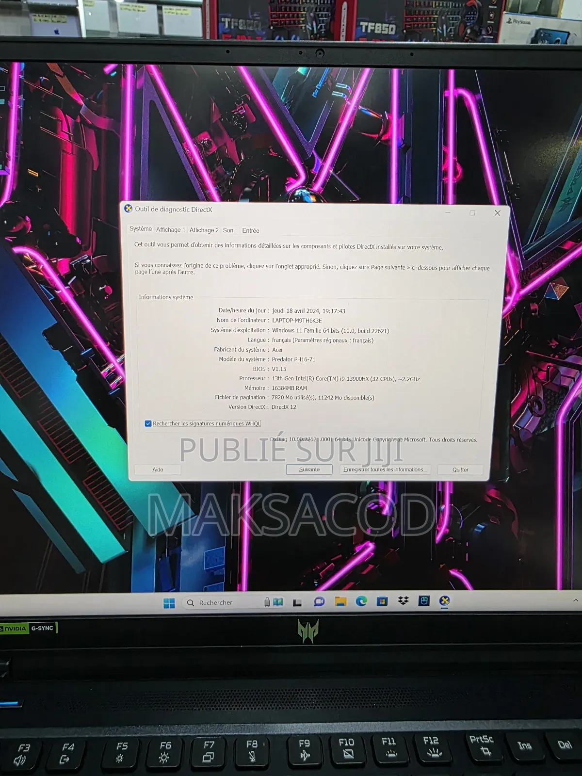 Acer Predator Helios 16 16GB Intel Core I9 SSD 512GB