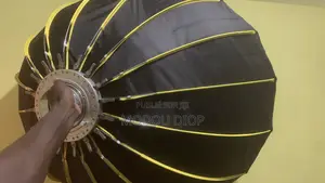 Softbox Parabolique 120cm Jaune Noir Avec Grille