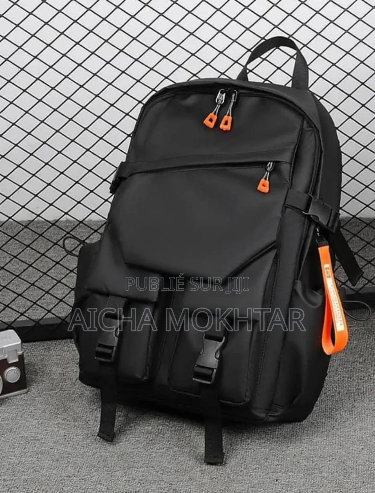 Sacs À Dos Noir Orange