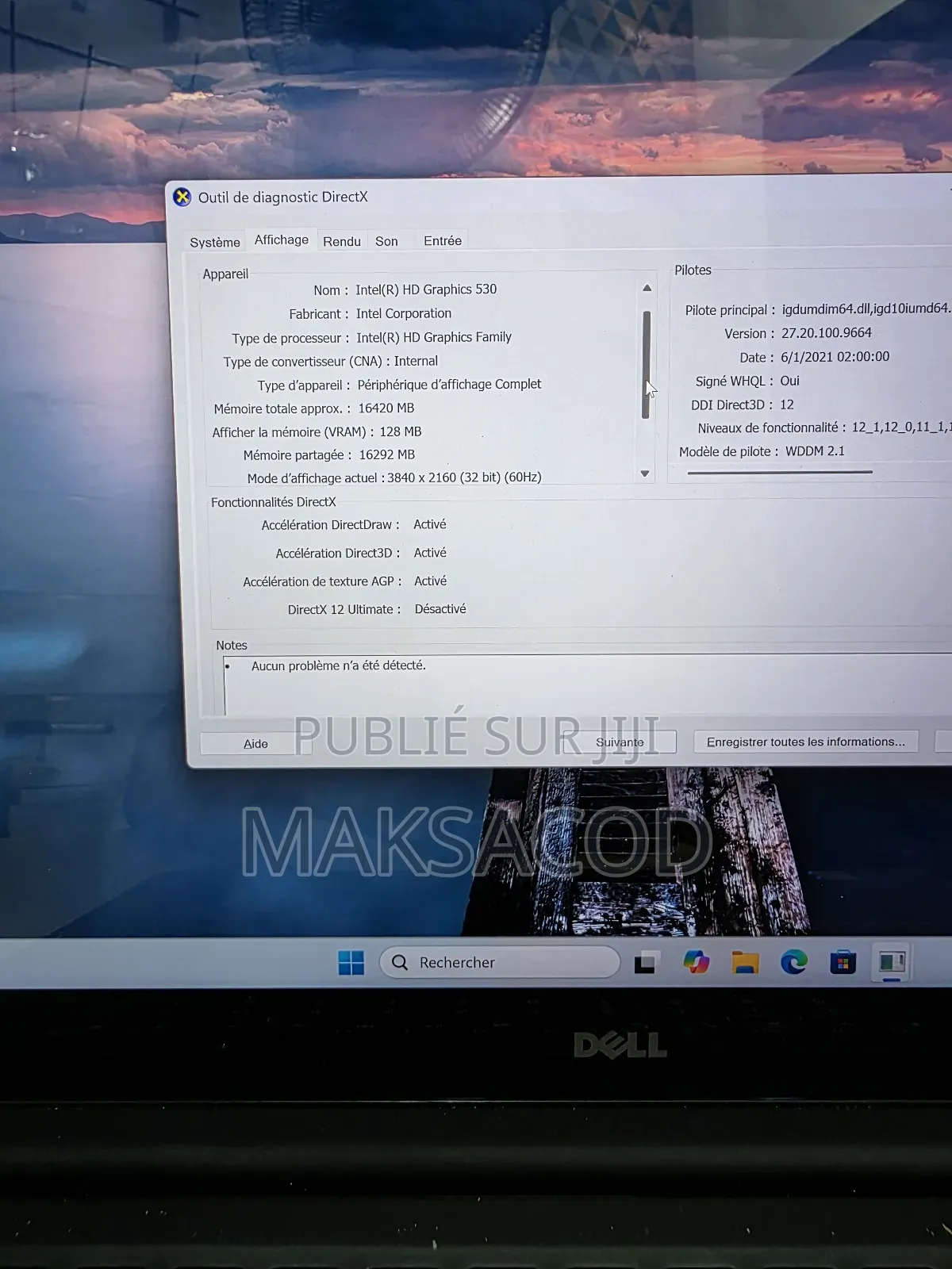 Ordinateur portable Dell Precision 5510 32GB Intel Core i7 SSD 256GB