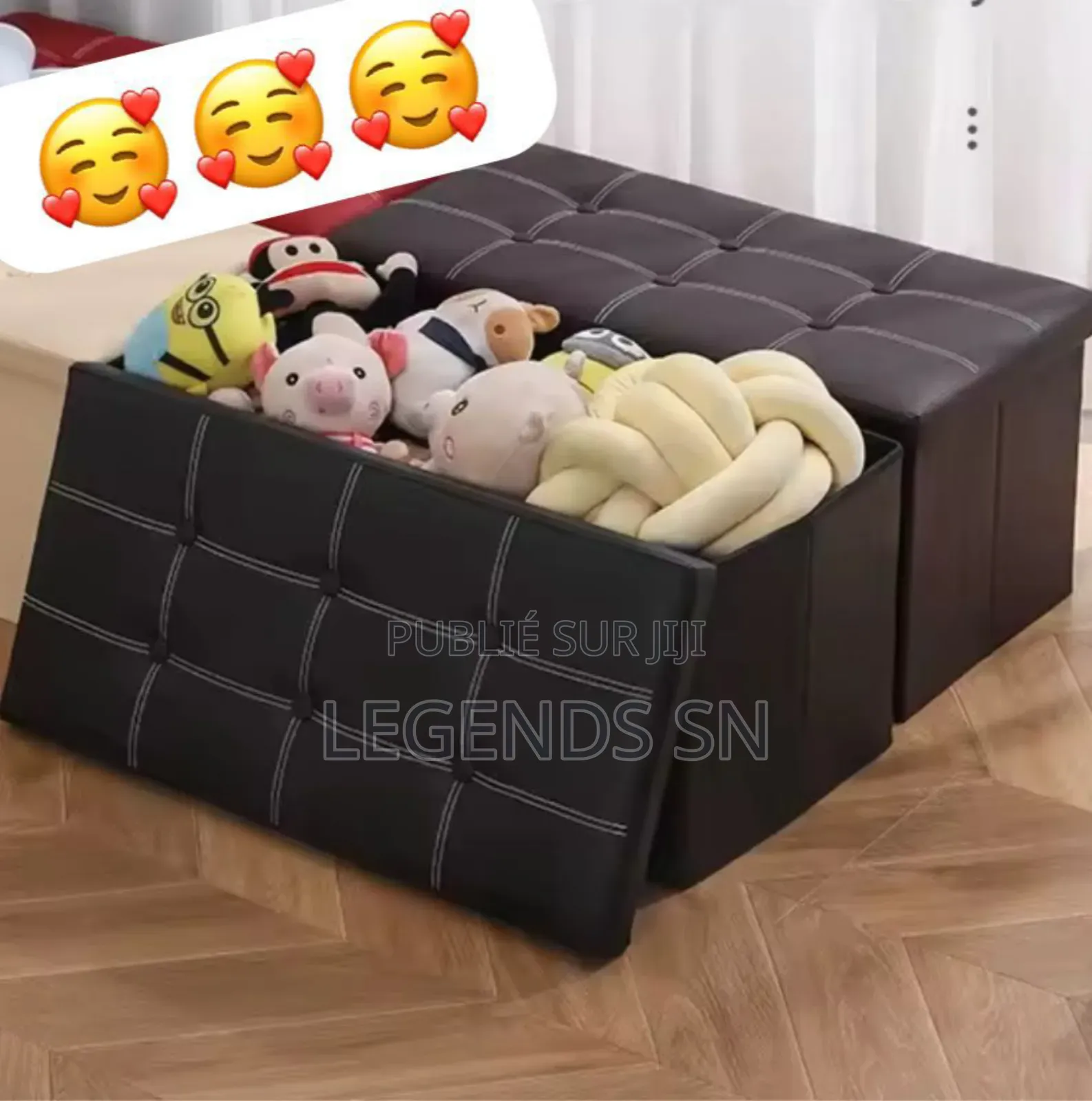 Pouf De Rangement 2 Place Multifonctions