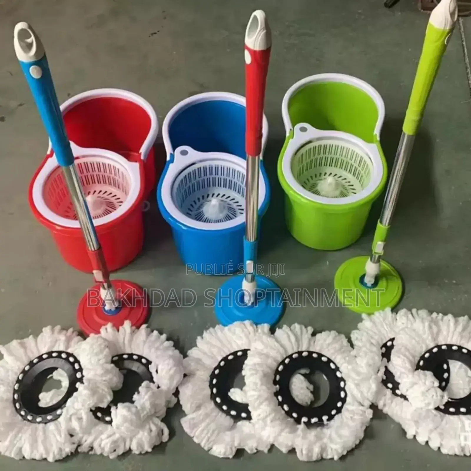  Kit Balai Serpillière Rotatif + Seau Essoreur – 9000 Fcfa 