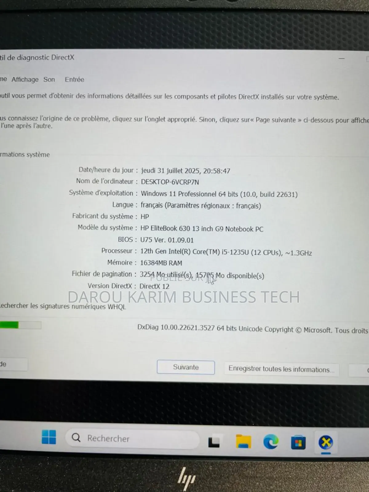 New Ordinateur portable HP 630 16GB Intel Core i5 SSD 256GB