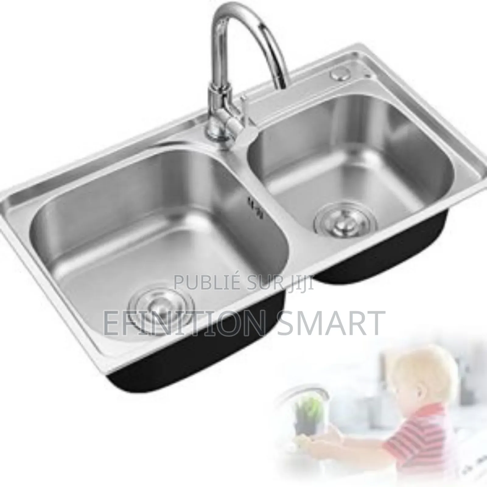 Evier 2 Bacs Sans Égouttoir