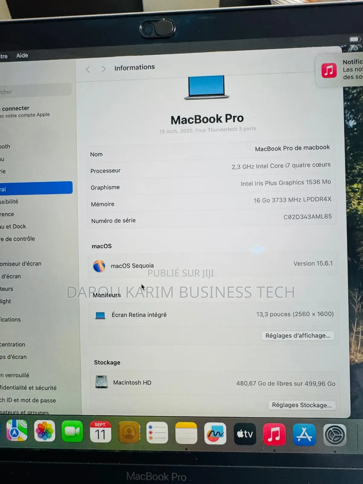 New Ordinateur Portable Apple MacBook Pro 2020 16GB Apple M1 SSD 512GB