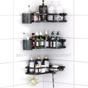 Photo -  Étagère Murale De Douche – 3 Niveaux en Métal Noir