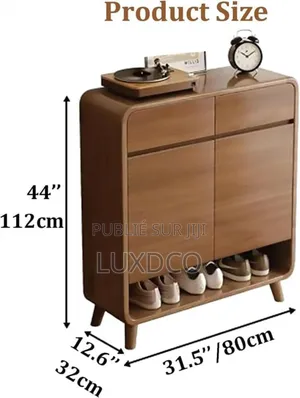 Armoire À Chaussures en Bois Massif À 5 Niveaux Avec Étagères