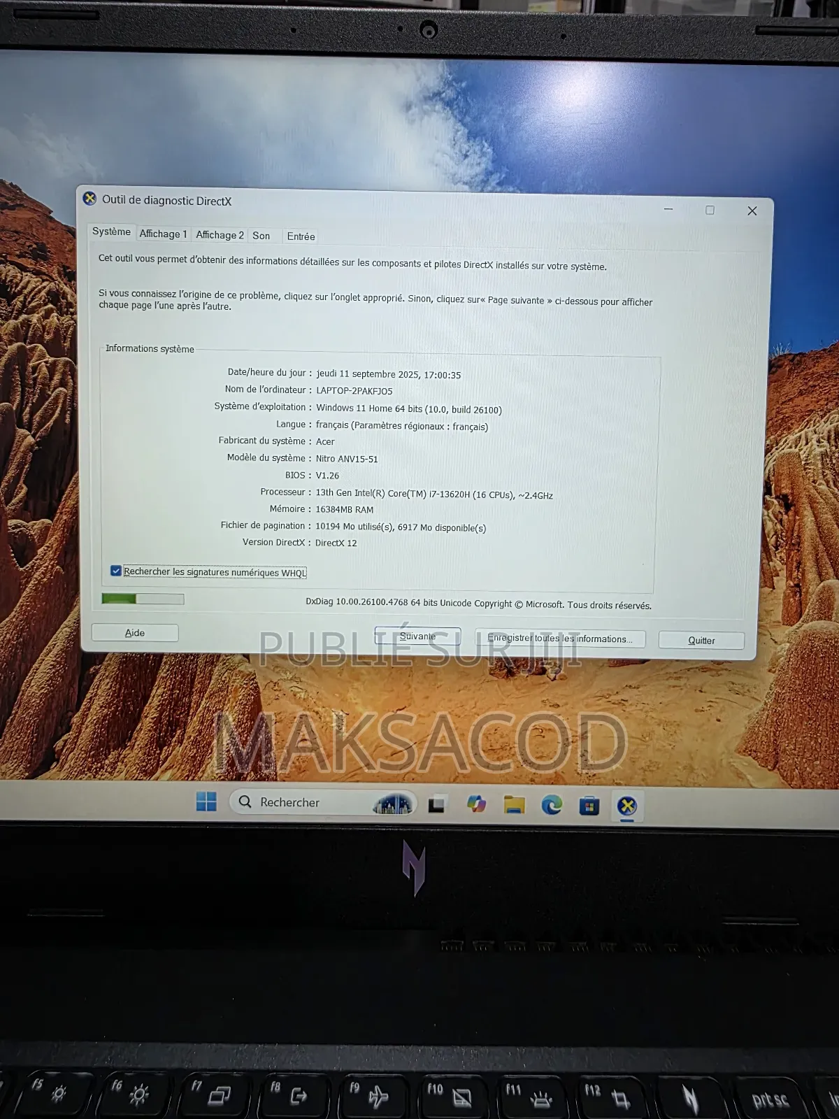 Ordinateur Portable Acer Aspire v Nitro 16GB Intel Core I7 SSD 512GB