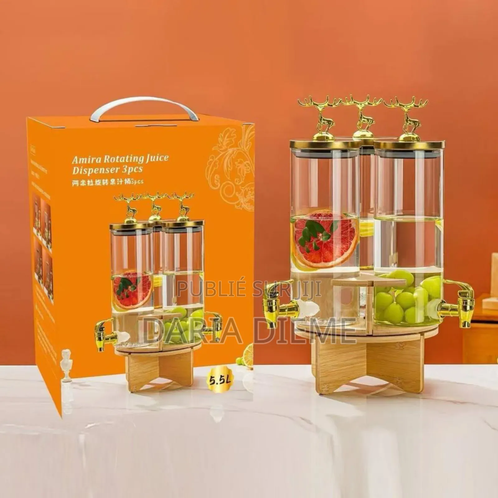 Fontaine 3 Compartiment Avec Support