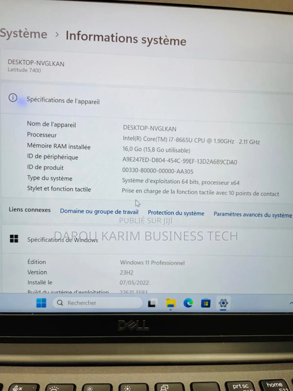 New Ordinateur Portable Dell Latitude 7400 16GB Intel Core I7 SSD 256GB