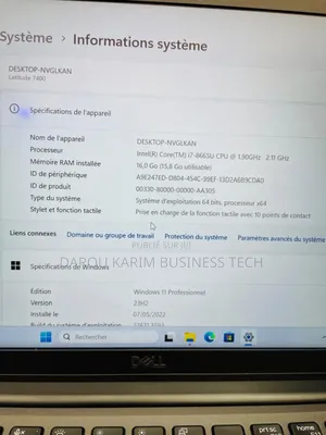 New Ordinateur Portable Dell Latitude 7400 16GB Intel Core I7 SSD 256GB