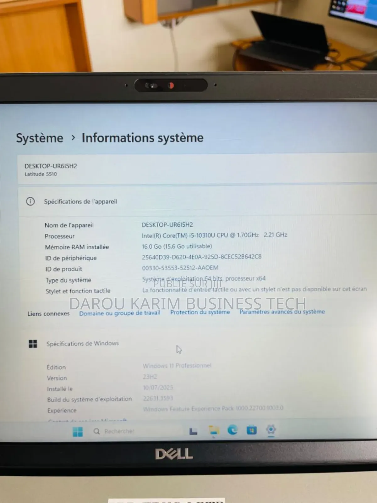 New Ordinateur Portable Dell Latitude 5510 16GB Intel Core I7 SSD 512GB