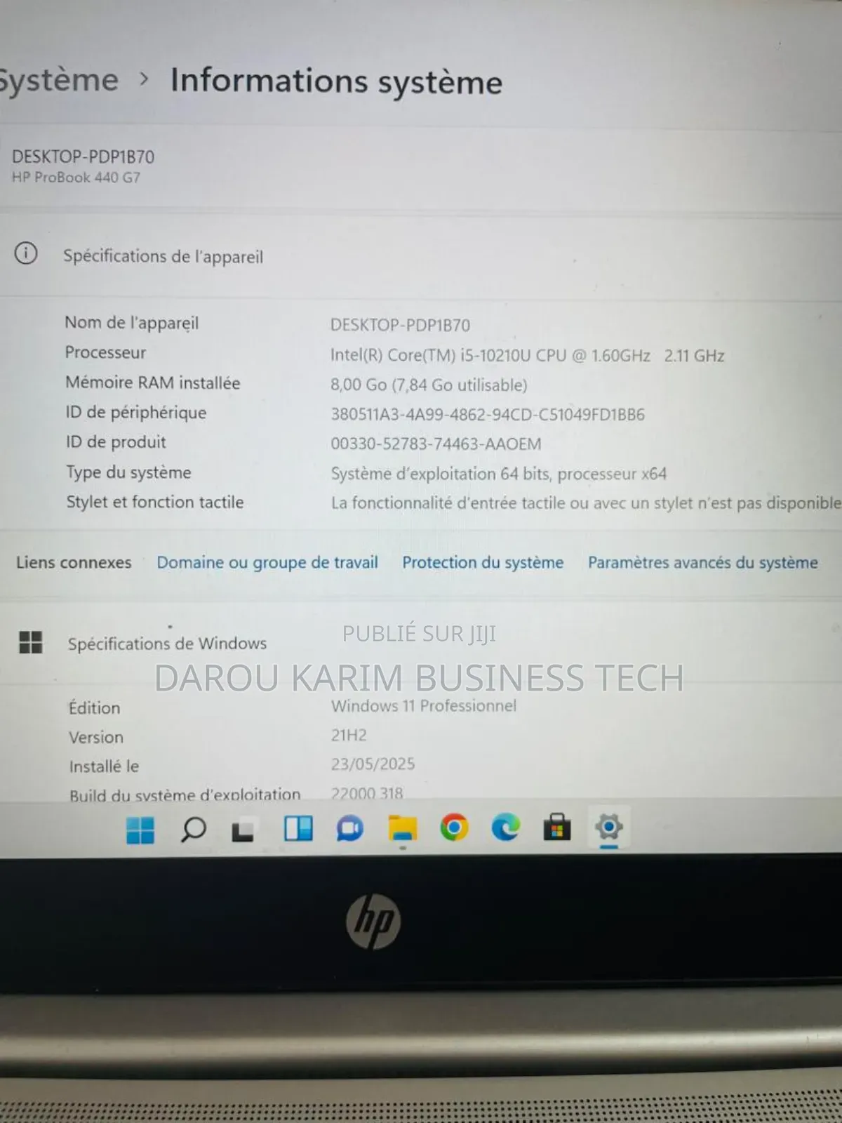 New Ordinateur Portable HP ProBook 440 G7 8GB Intel Core I5 SSD 512GB