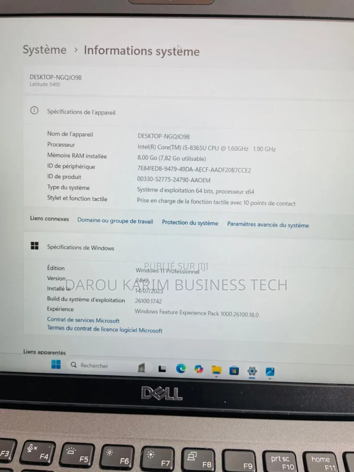 New Ordinateur Portable Dell Latitude 5400 8GB Intel Core I7 SSD 256GB