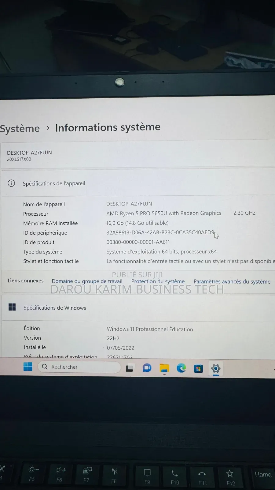 New Ordinateur Portable Lenovo ThinkPad T14 16GB AMD Ryzen 5 SSD 512GB
