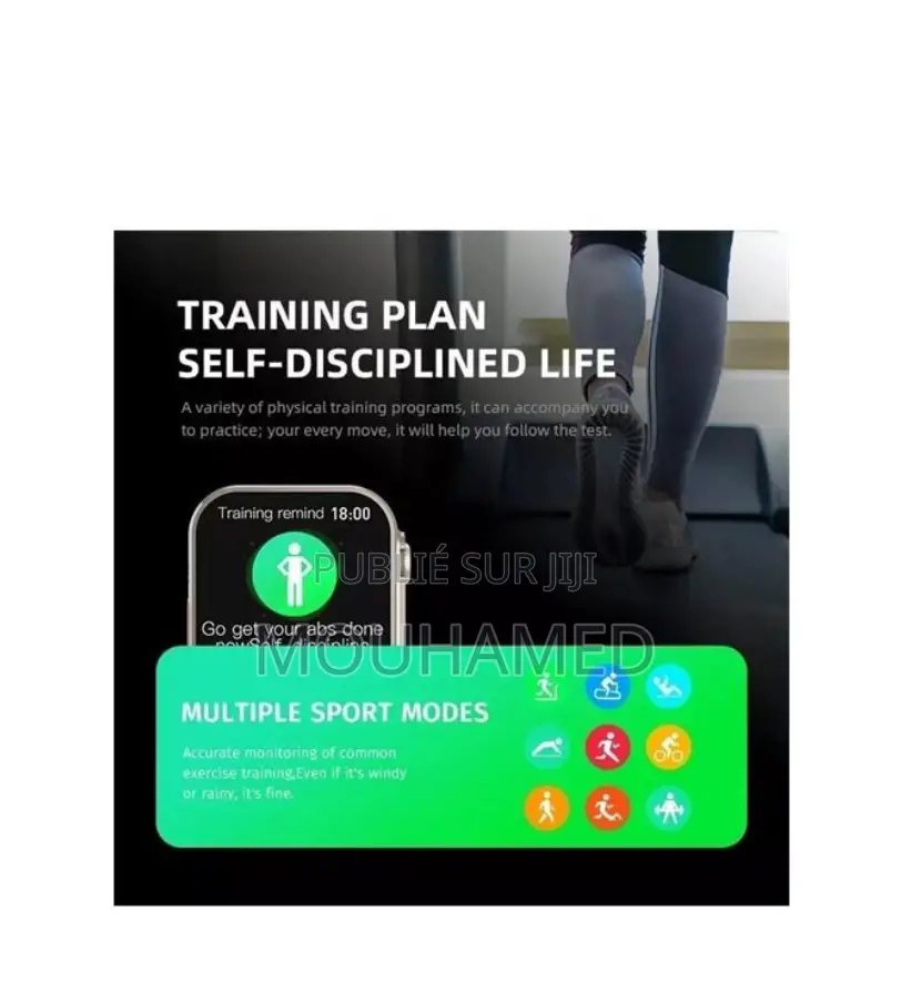 2,2 Pouce Plein Ècran Tactile Montre Intelligente Sports Fitness Tel