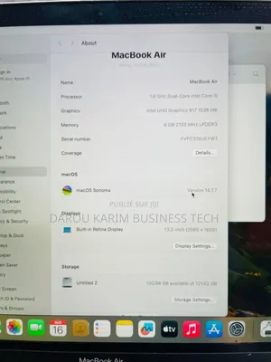 New Apple MacBook Air 2019 8GB Intel Core I5 SSD 128GB