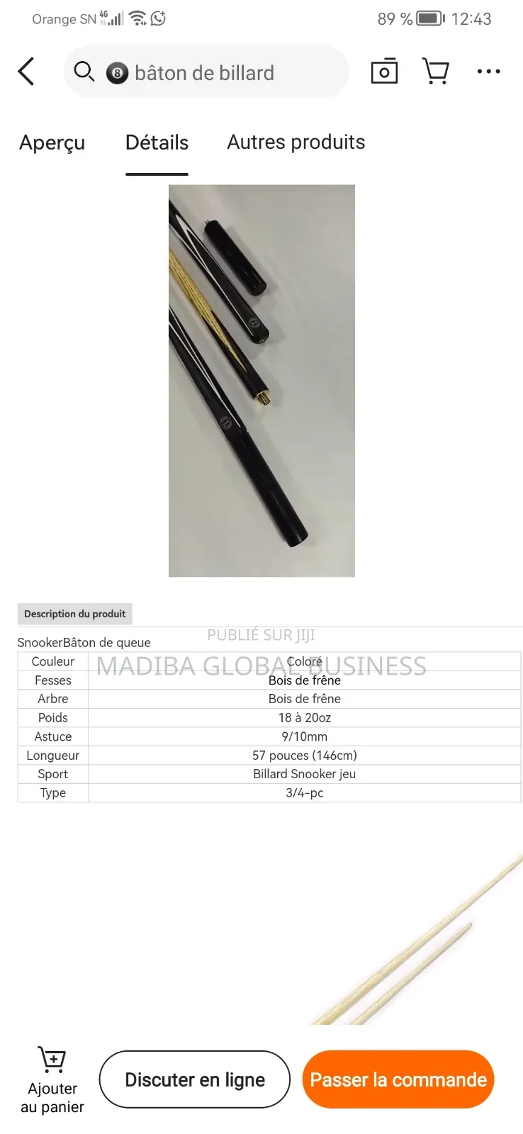 Queue De Billard 3/4