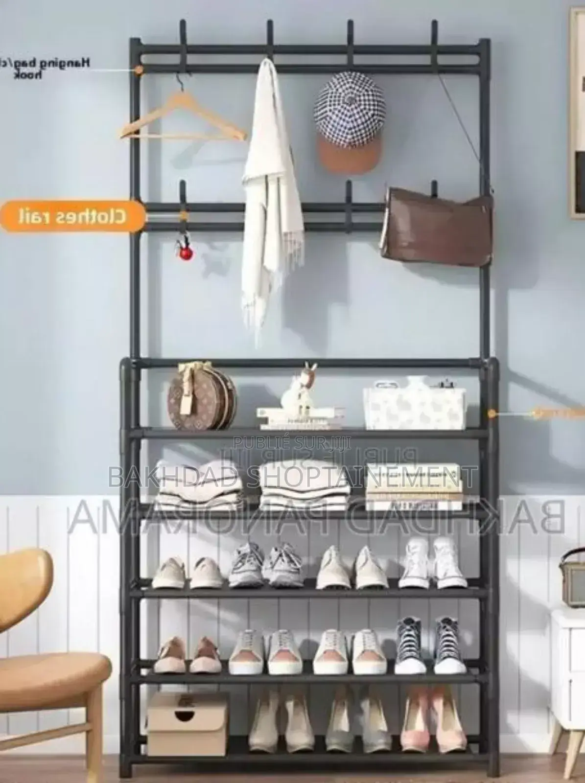 Porte-manteaux Range-chaussures 4 Niveaux