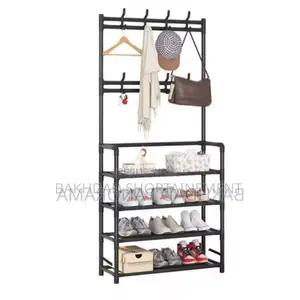 Photo - Porte-manteaux Range-chaussures 4 Niveaux