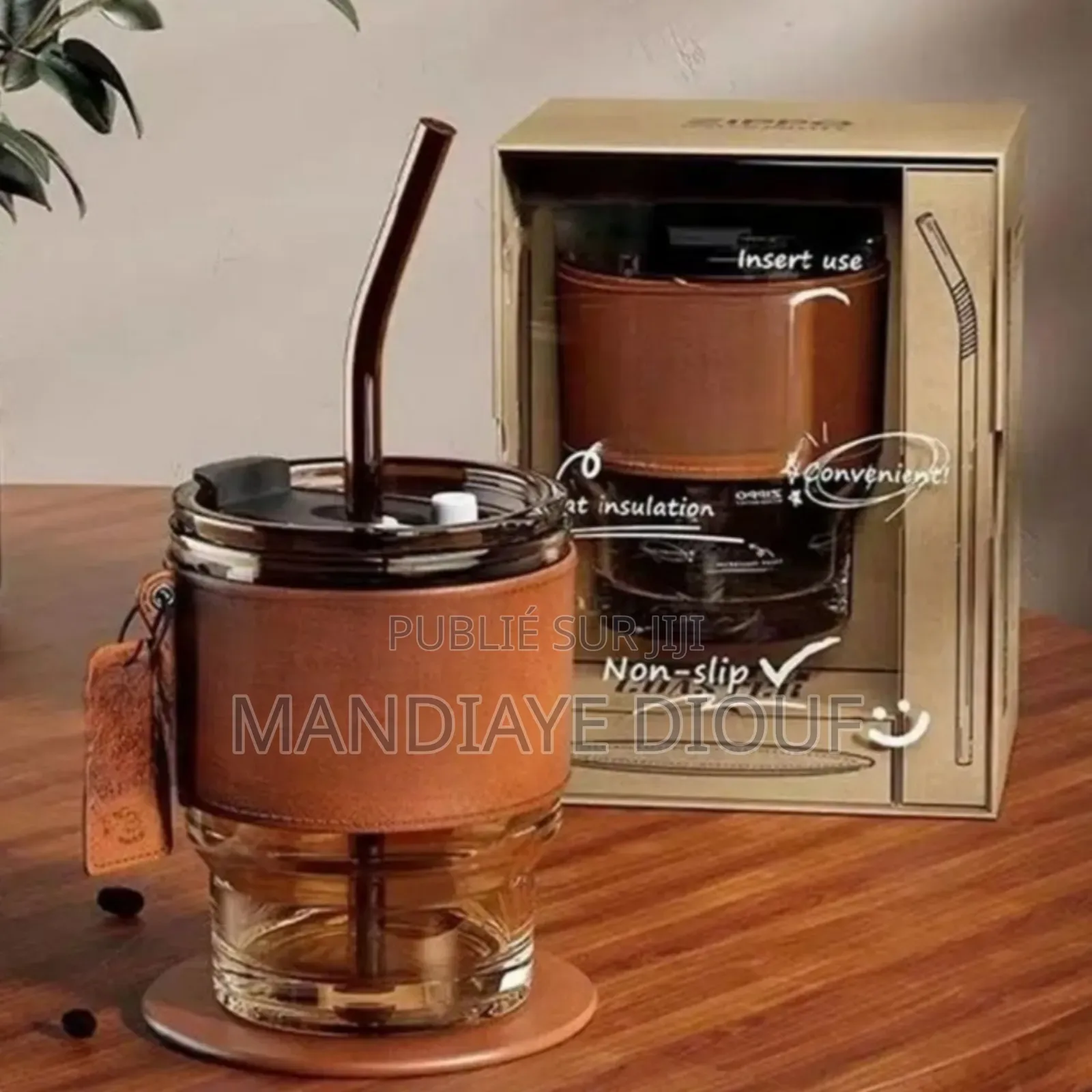 Tasse Café en Verre Aesthetic Avec Paille - Bouteille De Jus en Verre