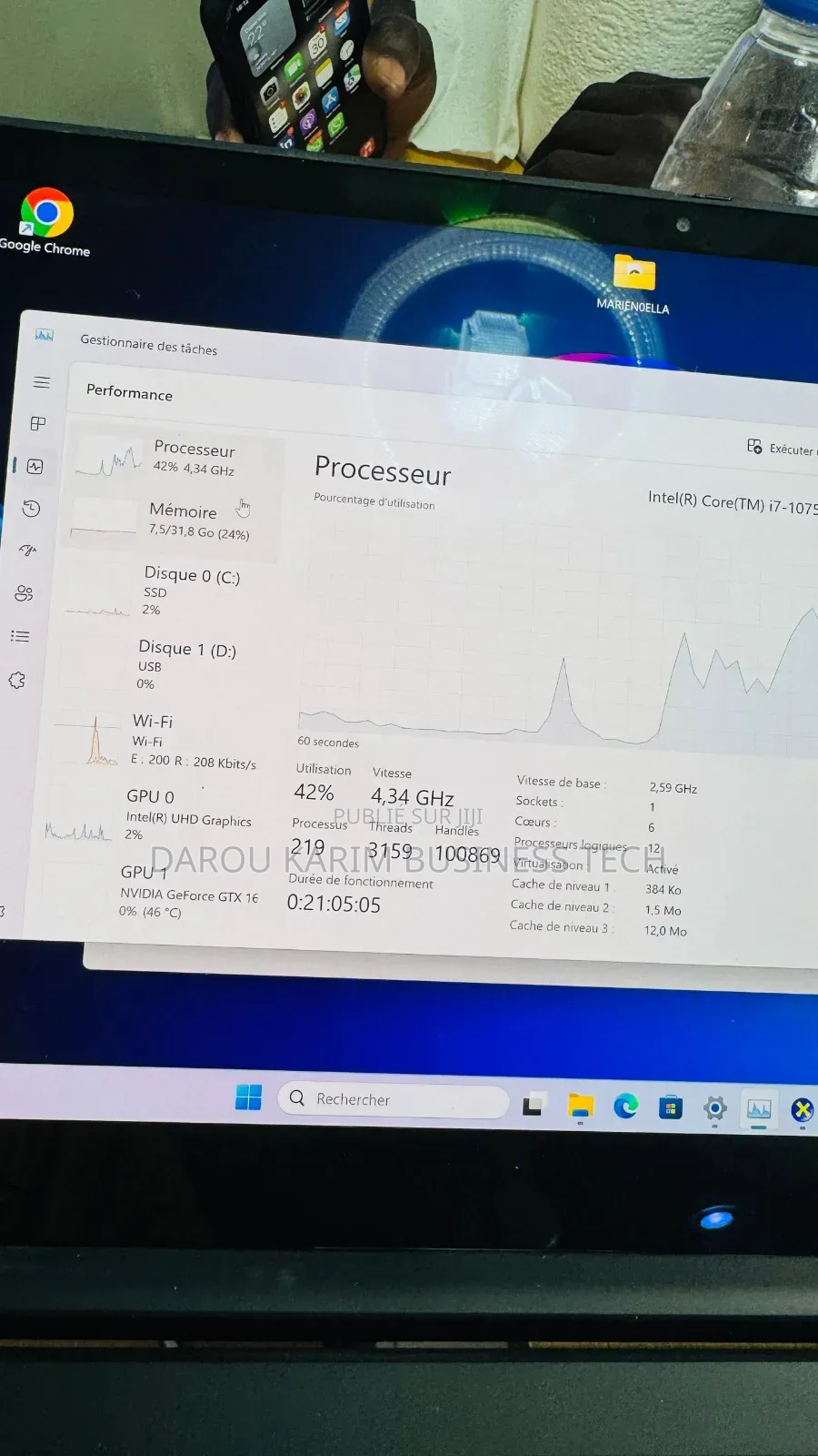 New Ordinateur Portable Lenovo ThinkPad X1 32GB Intel Core I7 SSD 512GB