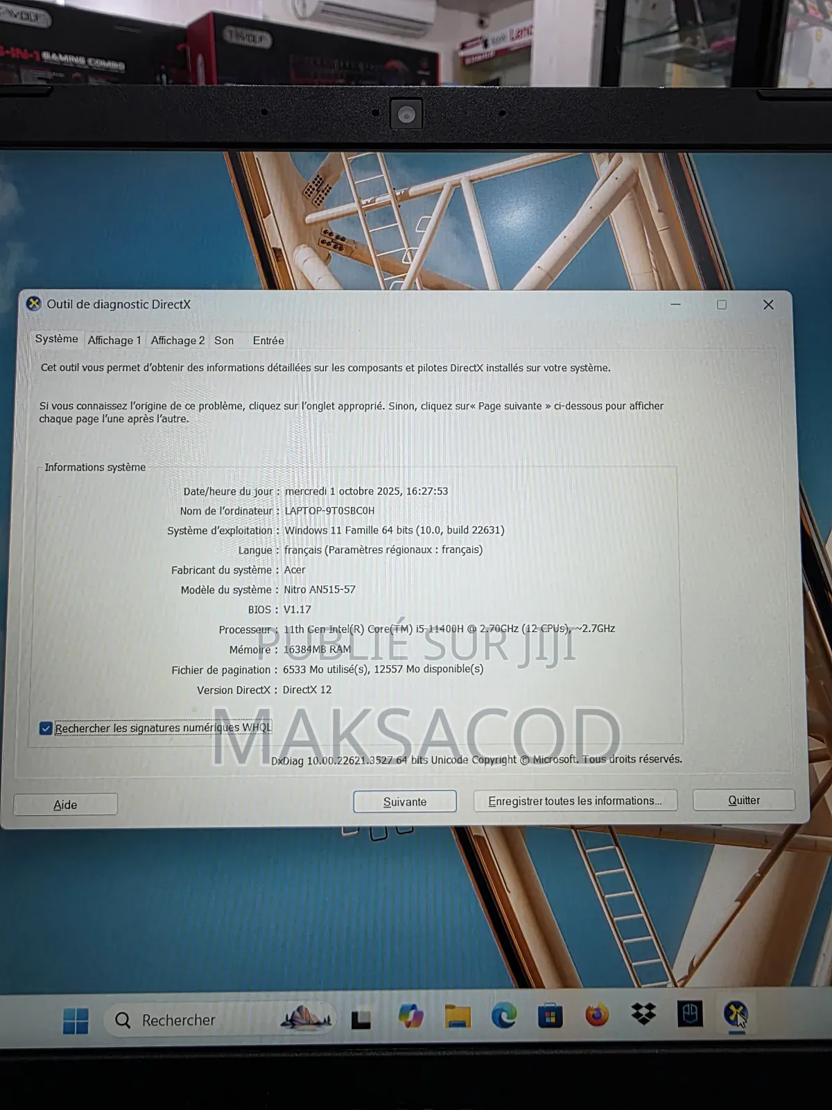 Ordinateur Portable Acer Nitro 5 16GB Intel Core I5 SSD 512GB