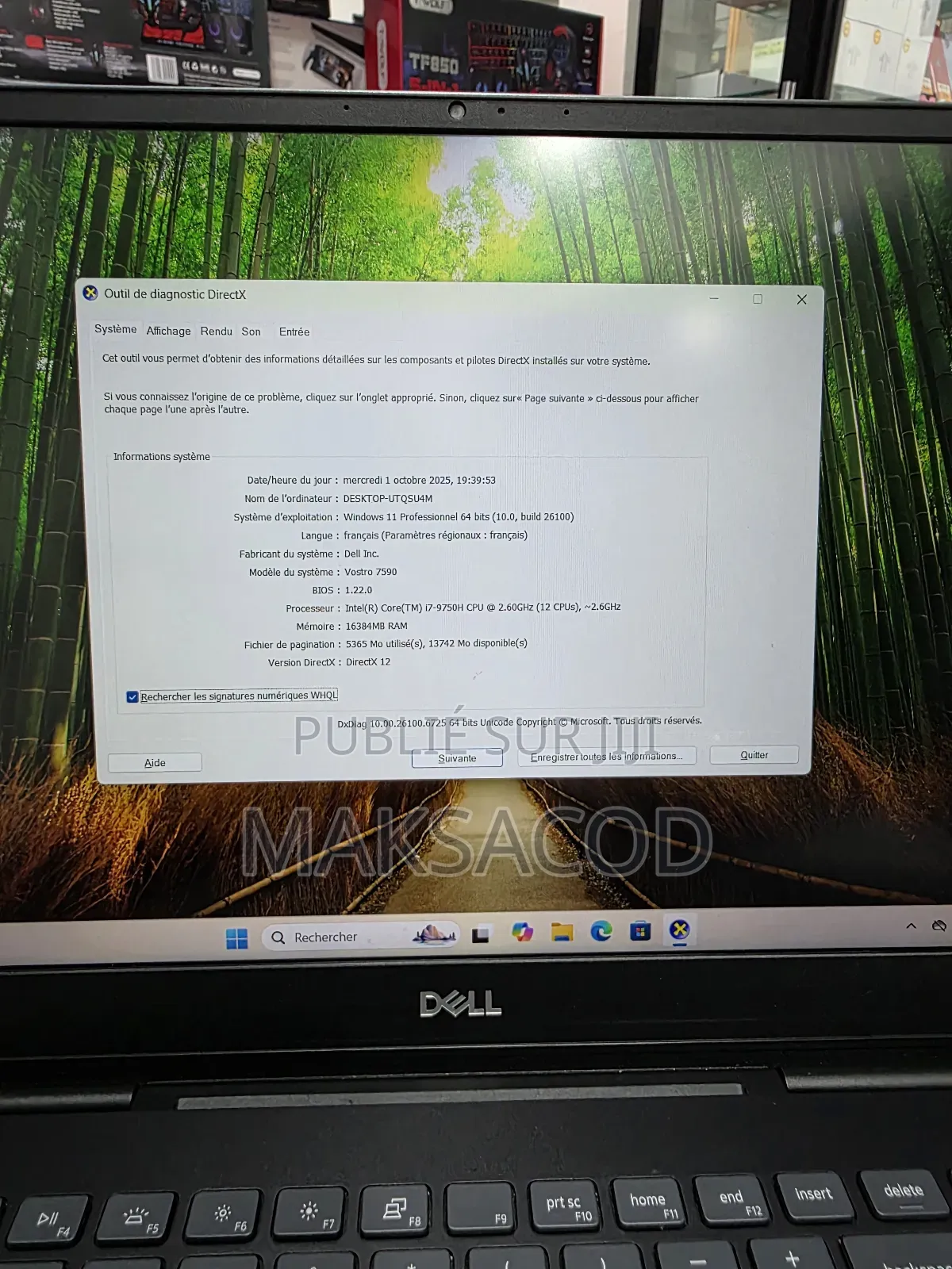 Ordinateur Portable Dell Vostro 7510 32GB Intel Core I7 SSD 512GB