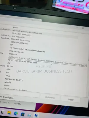 New Ordinateur Portable HP EliteBook 645 G9 16GB AMD Ryzen 7 SSD 512GB