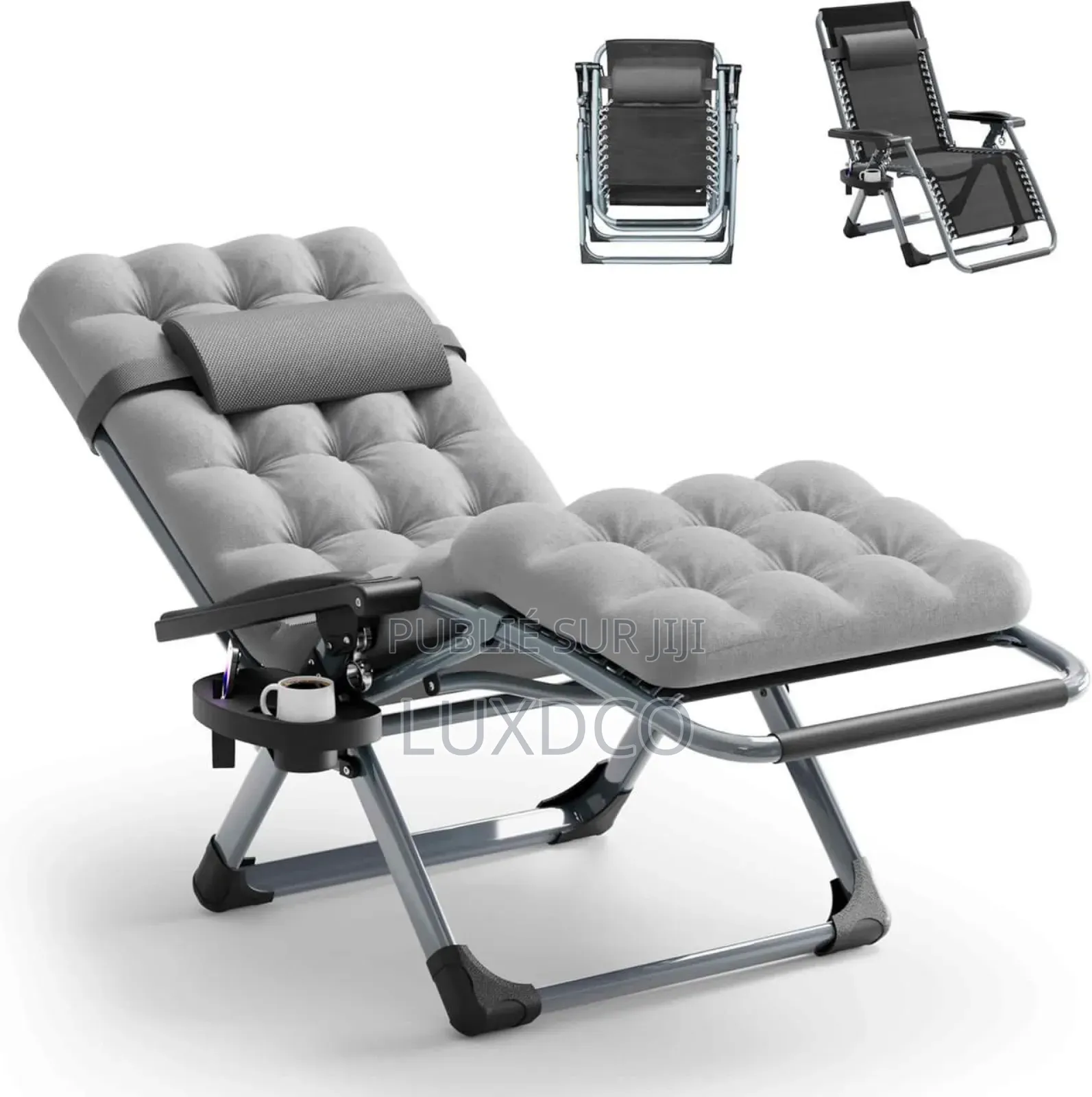 Chaise Anti-Gravité Réglable Avec Coussin, Appuie-Tête.