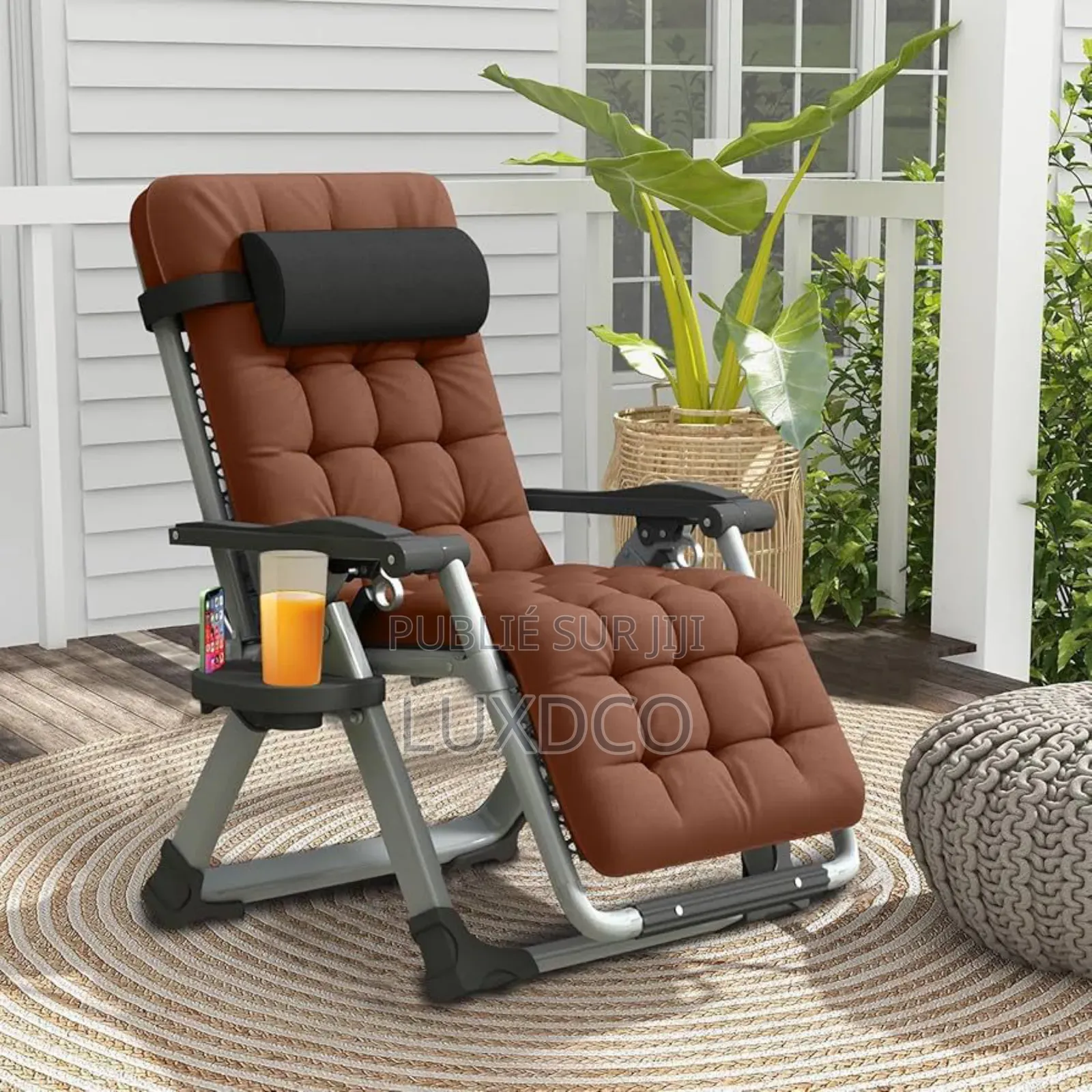 Chaise Anti-Gravité Réglable Avec Coussin, Appuie-Tête.