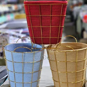 Panier À Pain en Corde De Coton Tissée, Grand Format, Avec Fil De Fer