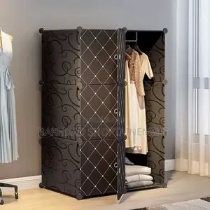 Photo -  Armoire Modulaire Design Noire – Rangement Pratique Et Élégant