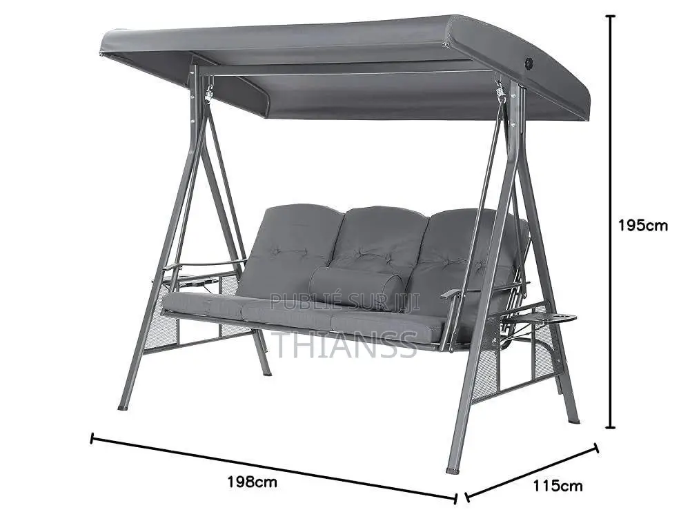 Balançoire Jardin en Acier Pour Trois Personnes