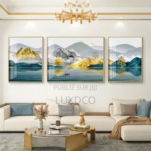 Tableau Décoration Murale 3pcs Encadrée Représentant l'Arbre De Vie.