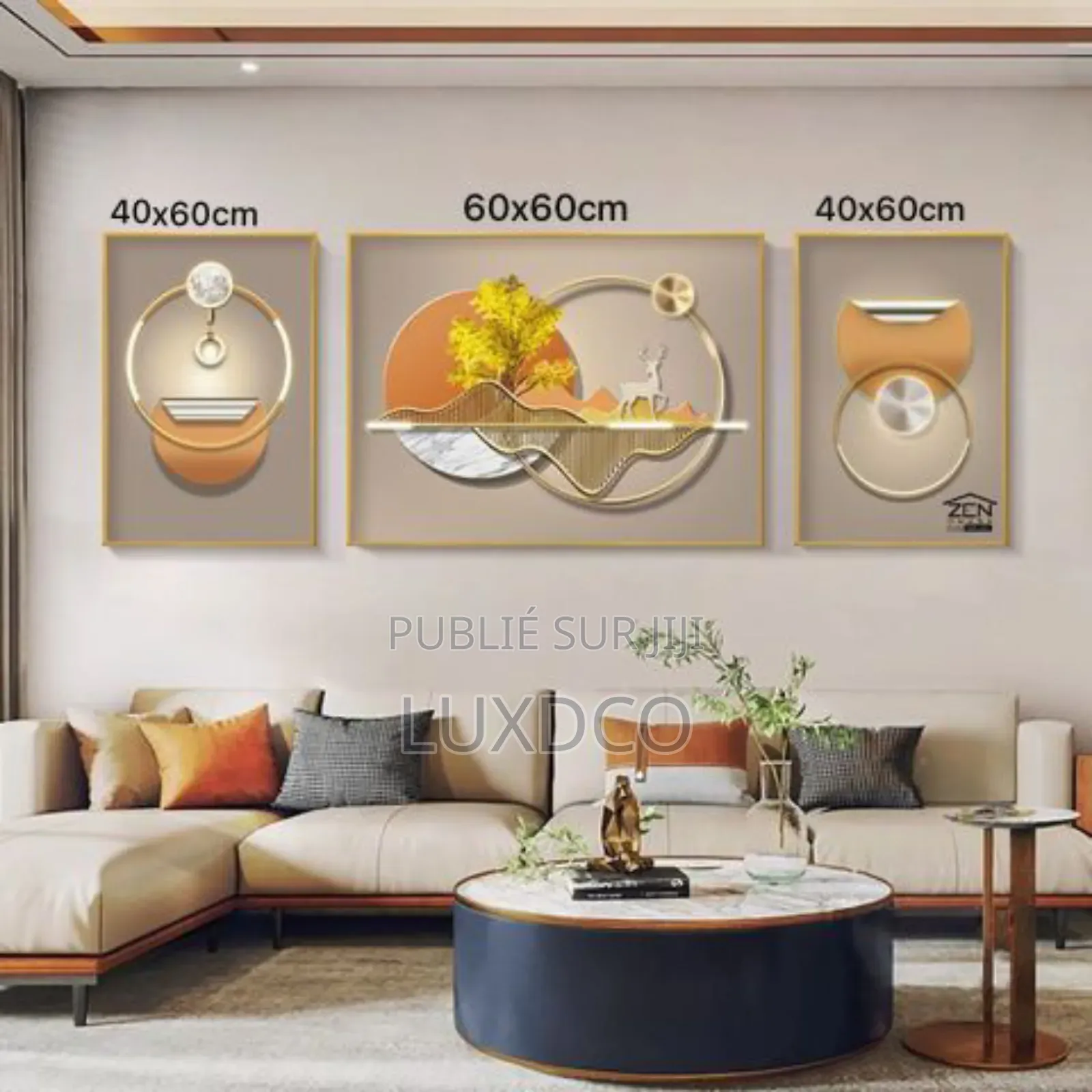 Tableau Décoration Murale 3pcs Encadrée Représentant l'Arbre De Vie.