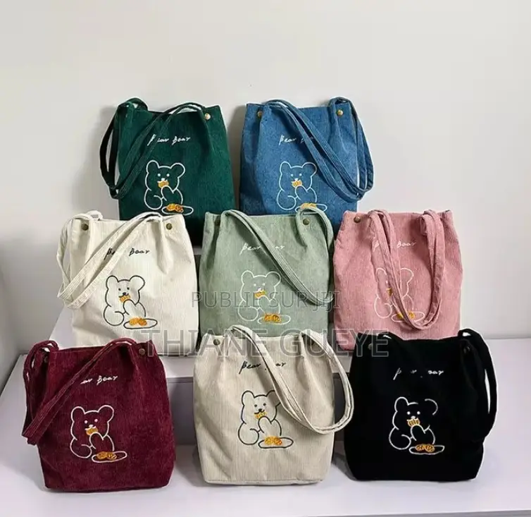 Sac Ours Femme Velours Côtelé