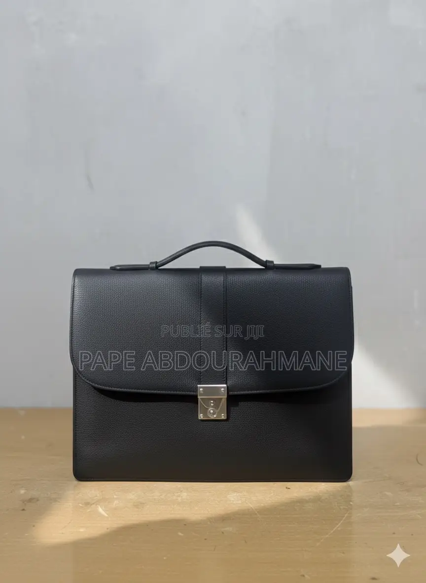 Sac D’Affaires Élite – Cuir Noir Premium