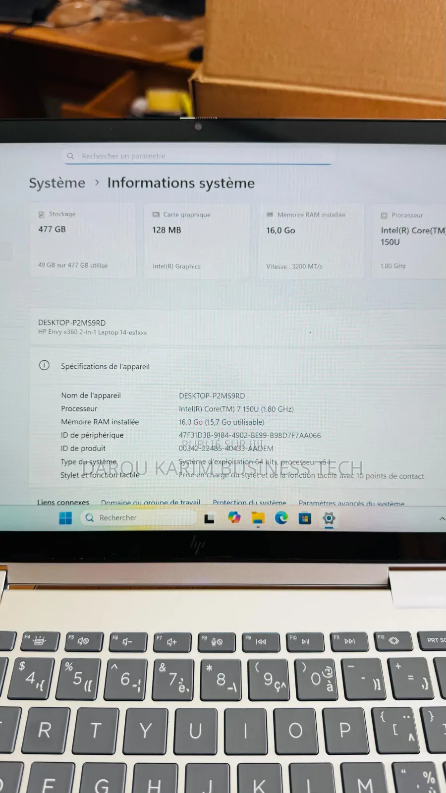 New Ordinateur Portable HP Envy X360 16GB Intel Core Ultra 7 SSD 512GB
